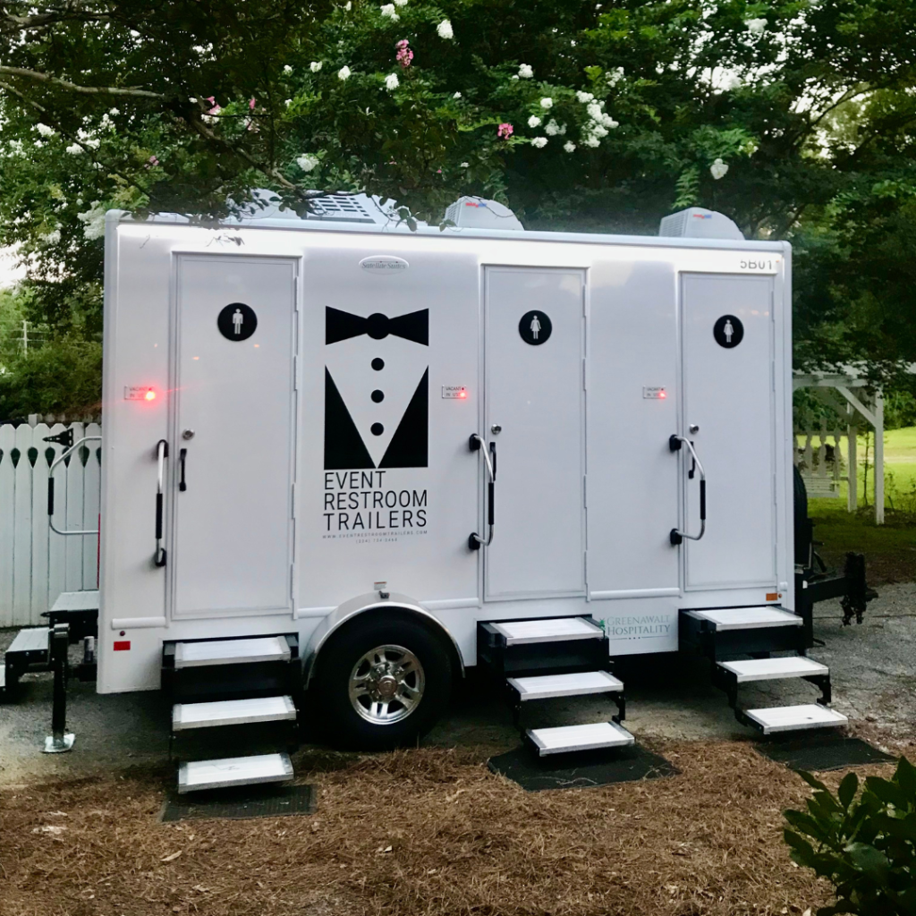 4 Stall Restroom Trailer at Wedding